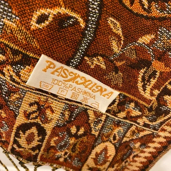 Pashmina with Fringes. Paisley. Multicolor